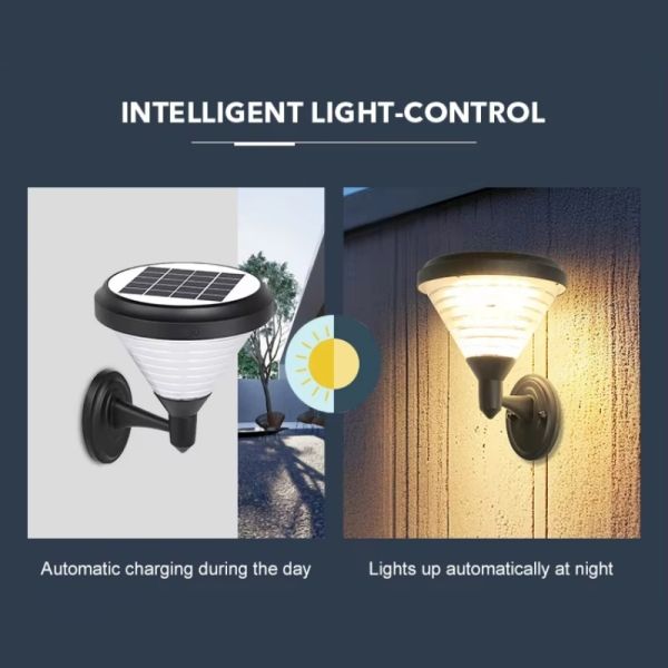 High brightness Solar LED Wall Light for Outdoor Garden Pathway Lighting