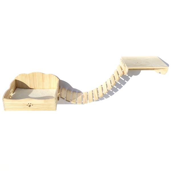 Cat Hammock with Two Removable Covers and Raised Wooden Frame Customized Logo Acceptable