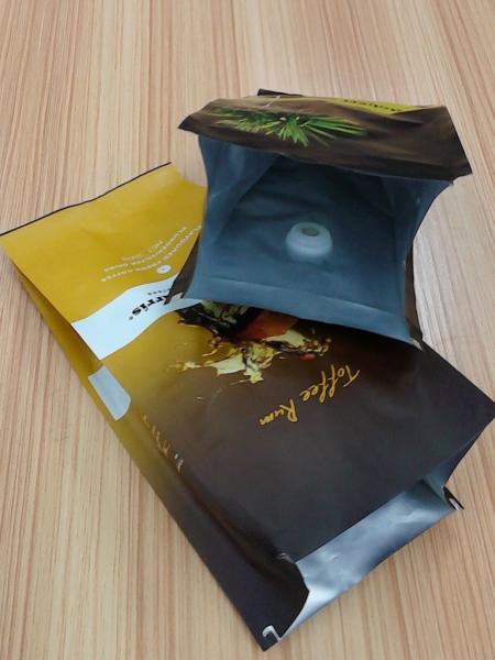 Side Gusset Aluminum Foil Coffee Storage Pouch Foil Pouch Packaging With Valve