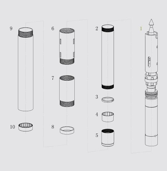 Каркас стержня Ассмблы кабеля инструментов ПК утеса сверля для геологохимического бурения керна