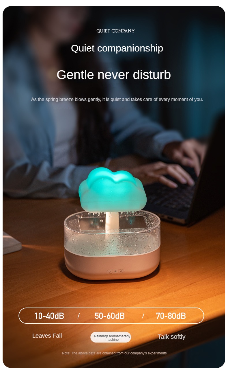 Customized Room Direct Sale Air Essential Oil Ultrasonic Rain Cloud Mushroom Raindrop Aroma Diffuser Humidifier