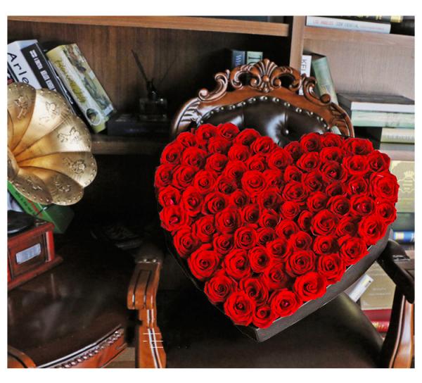Caixas de presente de papelão rígido Matt Black Rose Embalagem Florista Caixa de buquê