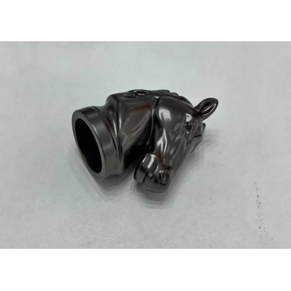 Shiny Black Horse-Shaped Perfume Bottle Caps Lids Customized Zinc Alloy Cover