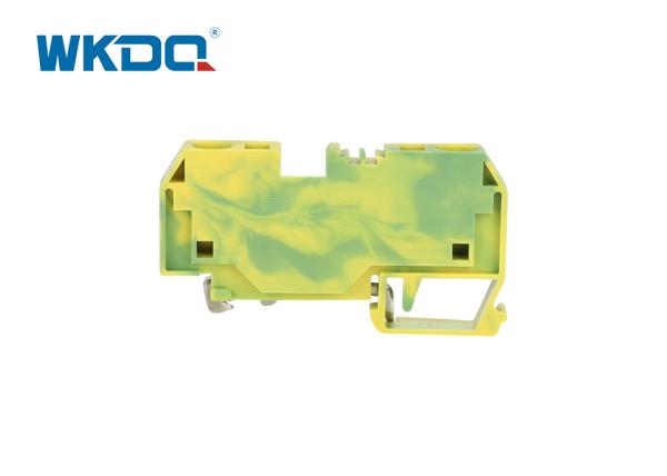 284-907 Protective Spring Clamp PA66 Terminal Block Tin Plated Brass Body Front Entry DIN Rail Green Color