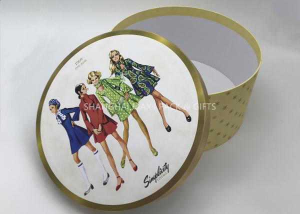 Rigid Paper Branded Gift Boxes With Lids , Custom size Round Cylinder Gift Box Packing