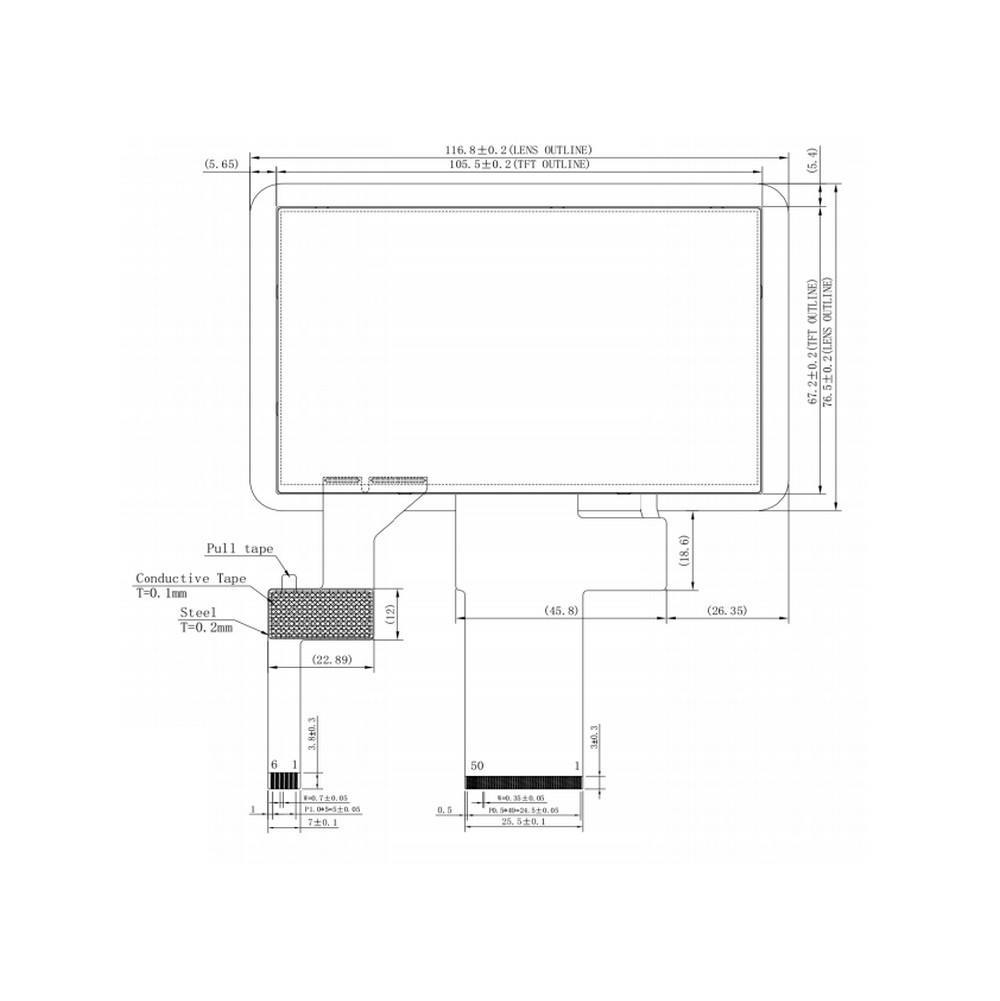 24 сдержал параллельный RGB 4,3 дисплей пикселов 50pin TFT LCD дисплея 480x272 LCD дюйма