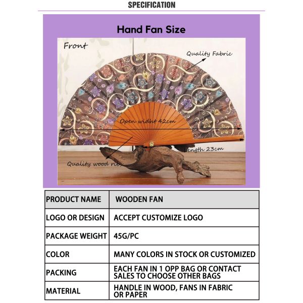 Custom Wooden Hand Fan Promotional&Wedding Gifts Wood Folding Hand Held Fan