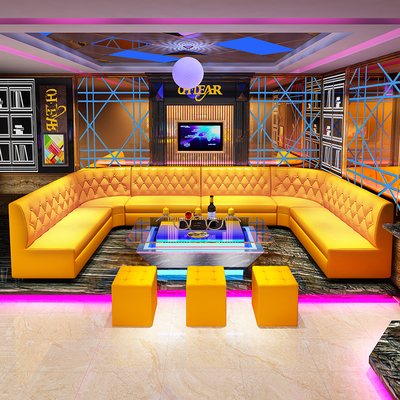 Customized Bar or Club Lounge Sofa for Nightclub Sofa Engineering Solid Wood Disco Sofa Furniture