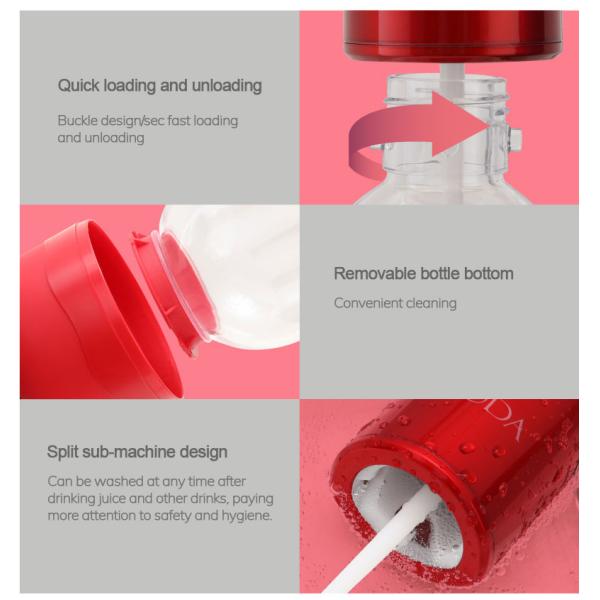 Purple 0.6L Homemade Soda Machine 180mmx115mmx400mm