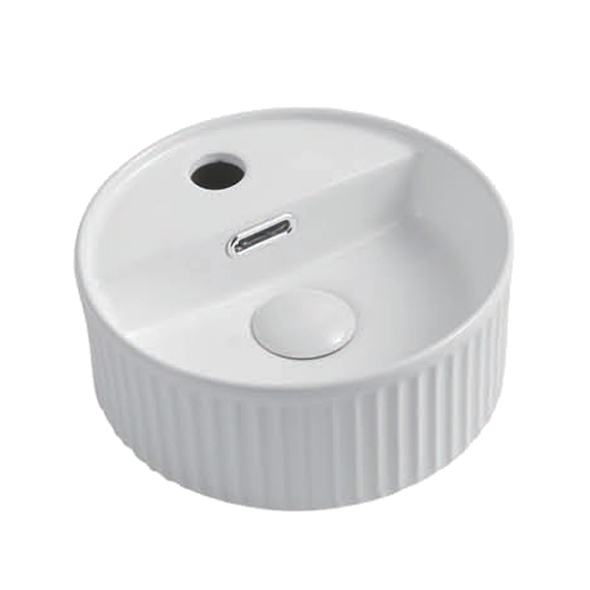 Scratch Resistant Ceramic Wash Basin Modern Small Round Sinks Durable For Bathroom