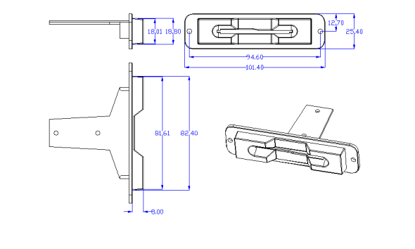 Читатель магнитной карты RS232 половинного ввода ручной/чернота TTL/USB шатон