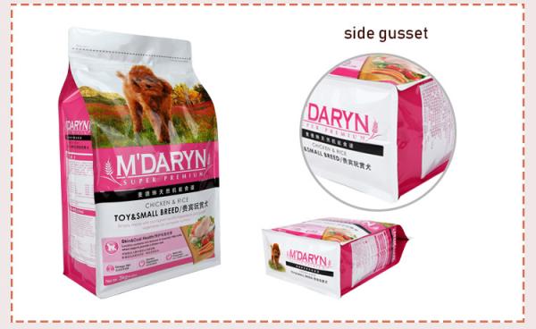 Custom Print Plastic Heat Sealed Plastic Packaging Zipper Bag For Pet Food/dog food storage bag