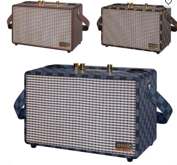 16W Retro Portable Bluetooth Speaker TWS USB Outdoor BT Speaker