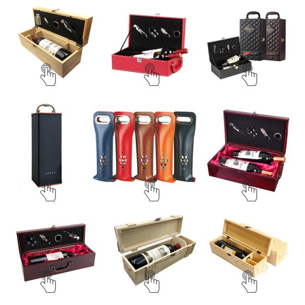 Custom Order Accepted Single Bottle Reusable Gift Box with Crocodile Grain Pu Leather