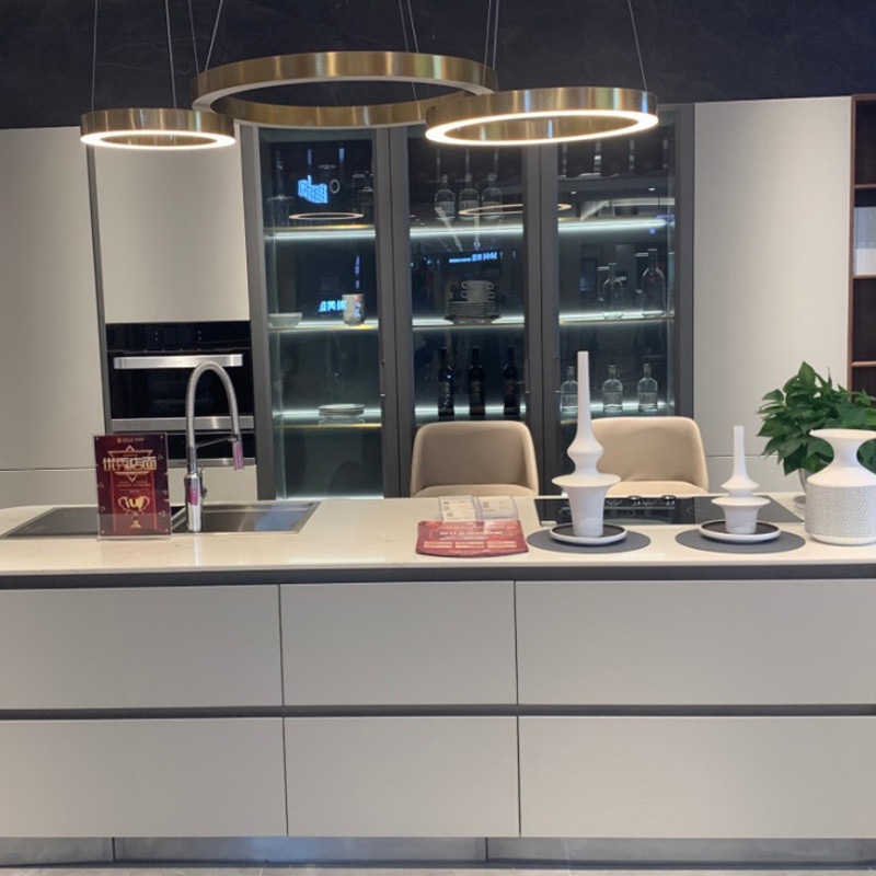 Apartment Kitchen Cabinet Modern Design Customized Size Glossy Finish Smart Automatic
