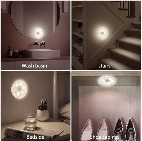 USB Rechargeable LED Motion Sensor Night Light, Stick-On Closet Dusk to Dawn Lights