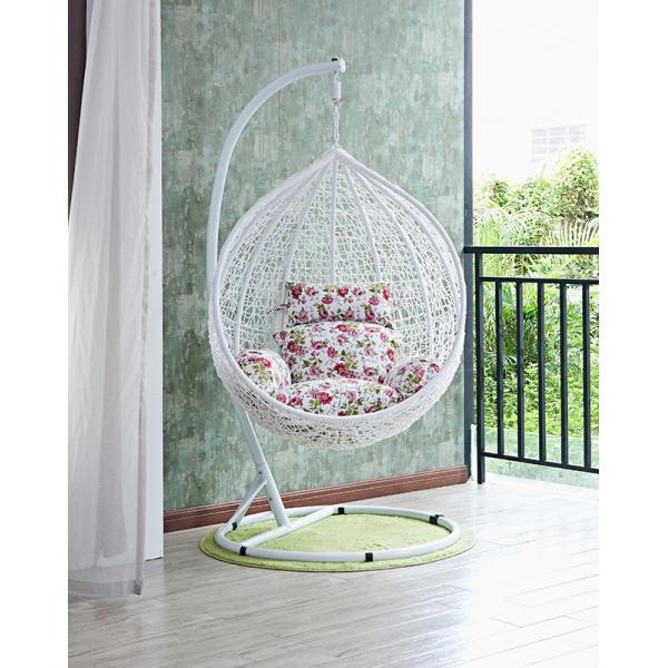 Outdoor Balcony Furniture All-Weather Rattan Swing Hanging Chair in Modern Style