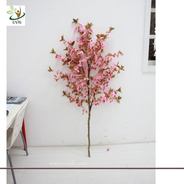 UVG Wooden artificial tree branches with pink cherry blossom for wedding stage decoration