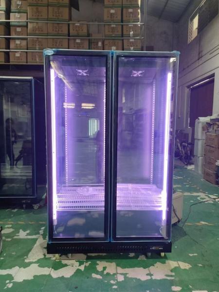 Frigorífico comercial vertical refrigerador de bebidas refrigerador de tela com porta de vidro