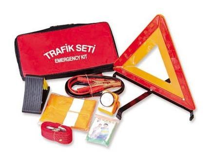 8 pcs auto emergency kit ,with warning triangle ,tow rope ,reflective vest