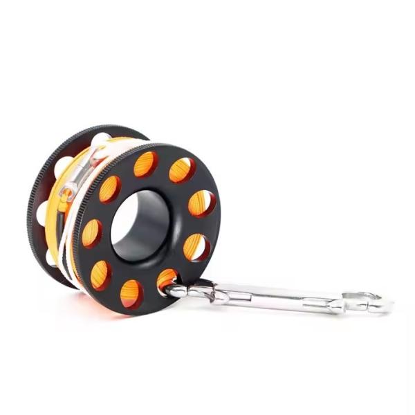 30M Diving Reel Lightweight Scuba Finger Reel Aluminum Alloy For Underwater Adventures