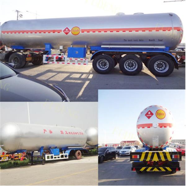 55 Cubic LPG Tank Trailer Medium Pressure Round Shape Steel Tank Body
