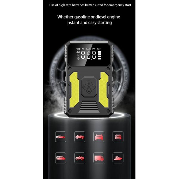 3000A Portable Car Jump Starter with Air Compressor 150 PSI Tire Inflator