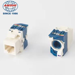 Conector Keystone RJ45 sin herramientas y rotatorio con rotación de 180 grados para cables CAT6 y datos de alta velocidad