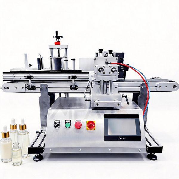 Semi Automatic 500ml Wine Sticker Bottle Labeling Machine Food Cosmetic Bottle Labeler