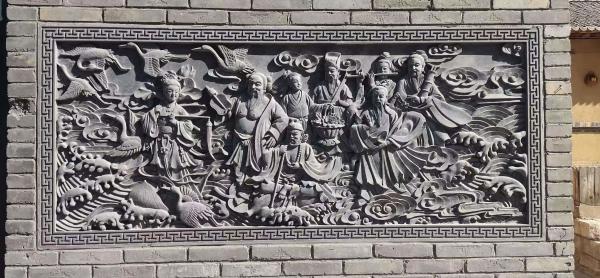 Natural Blue Cnc Sandstone Carvings Hand Carved Sandstone Relief