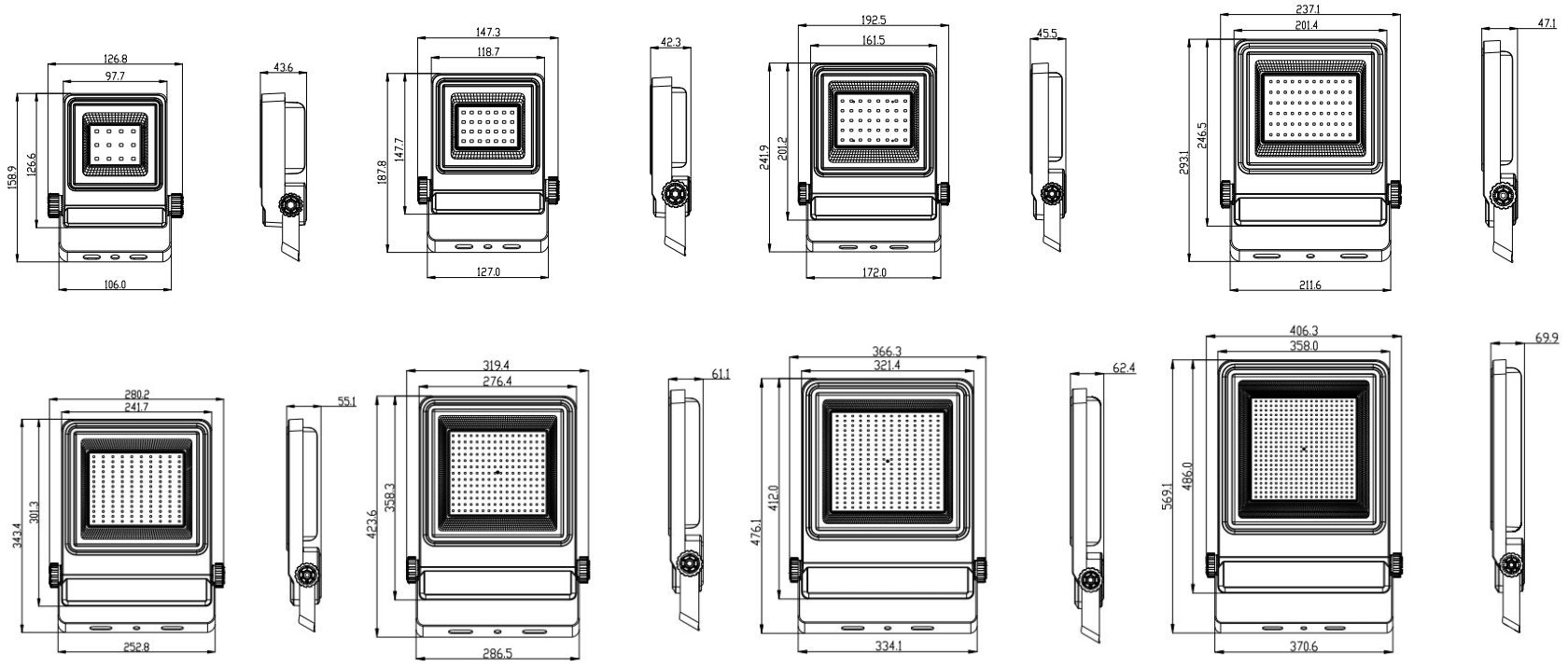 Репроектор света потока СИД IP66 IK08 с силой регулируемым 30W-300W CCT датчика для на открытом воздухе