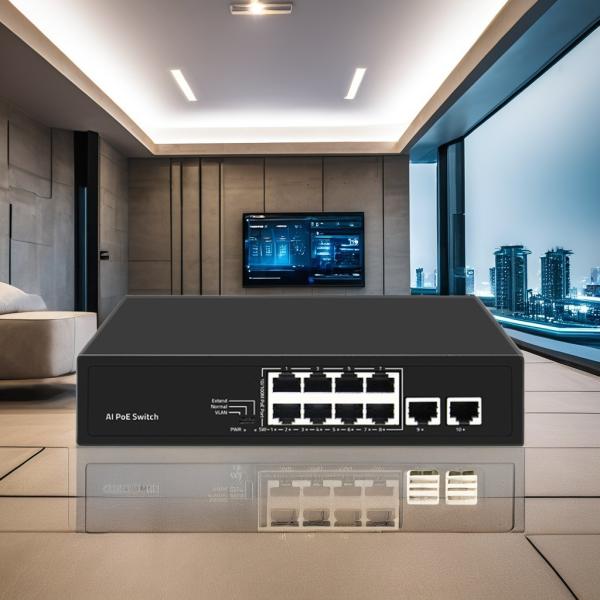 10 Ports AI PoE Enterprise Switch Le choix parfait pour la solution de réseau de bureau et à domicile