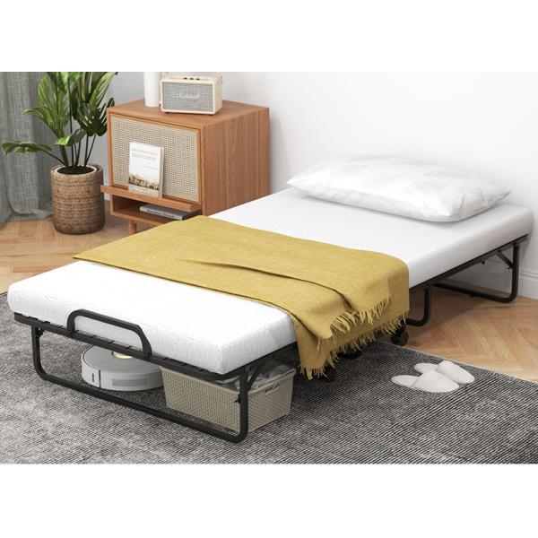 Versatile Folding Metal Bed Frame75 X 39 X 14 Inches Easy Setup Foldable Bed Steel Frame