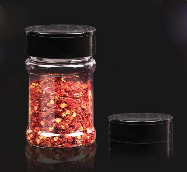 Cylinder 200ml Clear Plastic Jars For Spice Kitchen Organizer