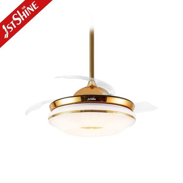 Lâmina escondida 42 polegadas 60W LED ventilador de teto para baixo ruído e decoração elegante da casa
