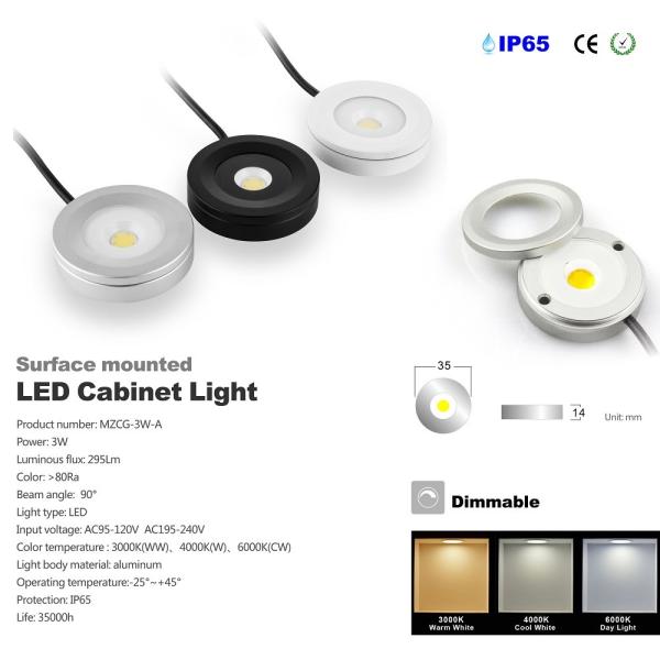 Surface Mounted 3W Mini Led Cabinet Light Dimmable IP65 Showcase TV Kitchen Cabinet Spotlights Lighting Fixture Led Lamp