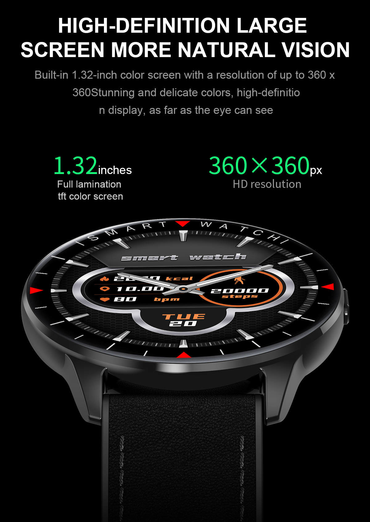забота вереска монитора тренировки Smartwatch фитнеса разрешения 360x360 дыша весь день