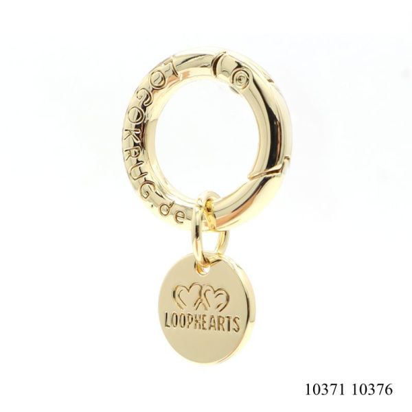 New Arrival Metal Round Tag Custom Logo Dog Collar ID Tag Key Chain Clasp Charm