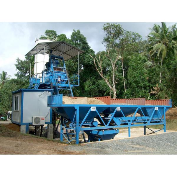 Compact HZS25 Concrete Batching Plant 52Kw Efficient Operation