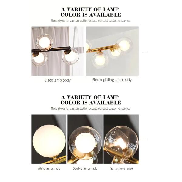 White Lampshade Nordic Molecular Lamp Magic Bean Glass Living Room Chandelier Personality Creative Dining Room Post-modern Simple Bedroom Light Luxury Lights