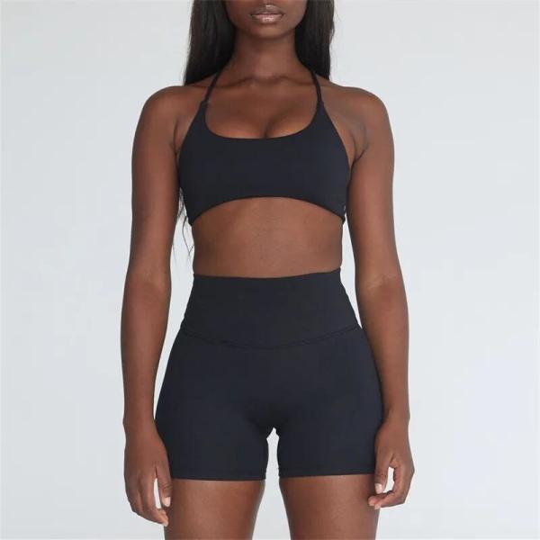 Anti Wrinkle Sports Wear Clothing Summer Yoga Biker Women Shorts Sets