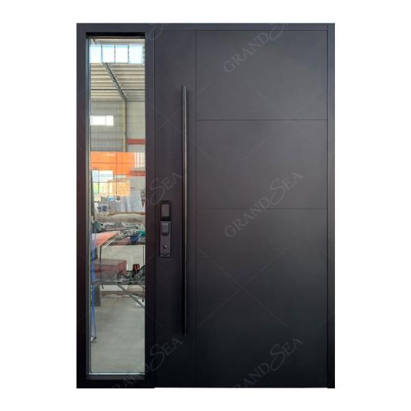 Invisible Hinge Aluminum  Glass Pivot Door American Style Entrance Door Security Door