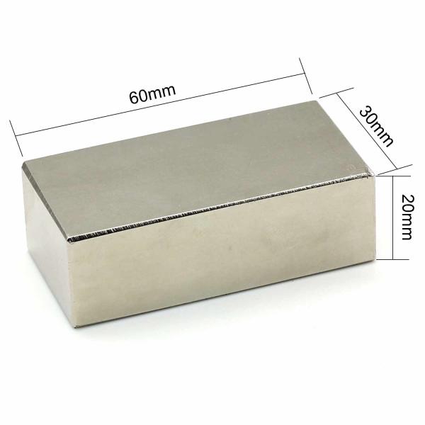 F60x30x20mm Bloque magnético de neodimio N52 sinterizado súper fuerte para levitación magnética