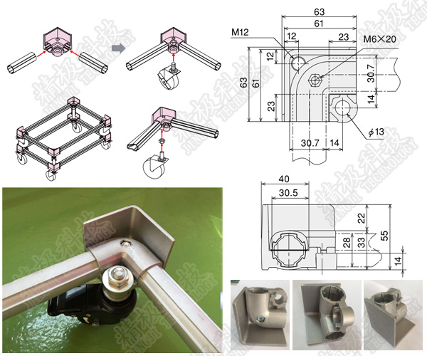 Codee la conexión con la tubería de la aleación de aluminio del capítulo del reborde que cabe OD 28m m AL-37