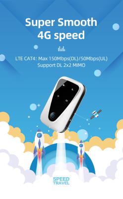 Modem sem fio de faixa larga móvel móvel portátil do router 4G 150Mbps MIFI de WIFI