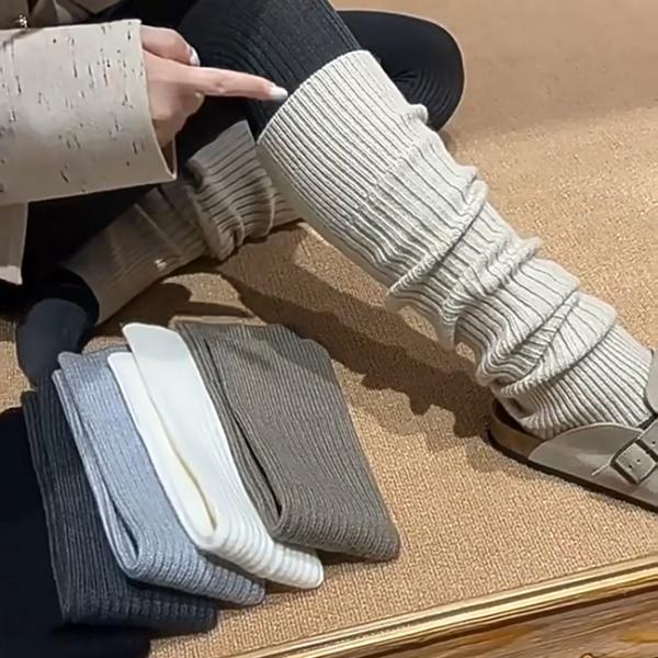 Les femmes de luxe chauffe-jambes en cachemire doux et thermique chauffe-jambes en tricot d'hiver