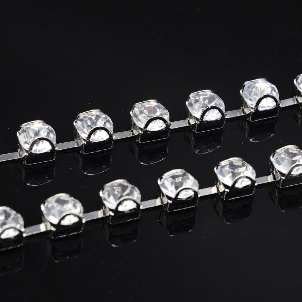 Crystal Diamond Rhinestone Chain Necklace Trimming Claw Copper Material