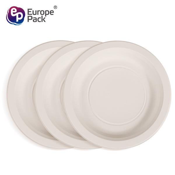 Hot sale biodegradable round starch plastic 6' bulk plastic plates for food