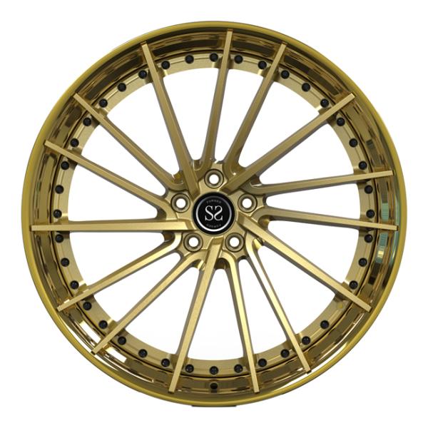 Aluminum Polished 2 Piece Forged Wheels Gold Barrel Centers Disc For Audi A7 Car Rims