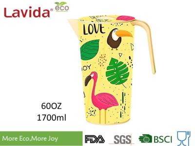 FDA LFGB Standards Bamboo Water Jug Stylish Design High Temperature Tolerance Oddorless Durable Recycled